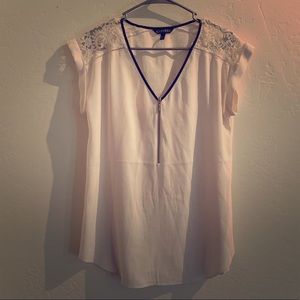 Express Tops - Zip front satin tee Express Tops - Zip front satin tee